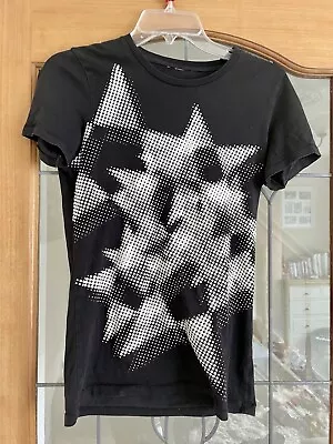 Buy Emo Grunge Rock Punk Goth Black & White Abstract Stars T-Shirt Size 8 • 6£
