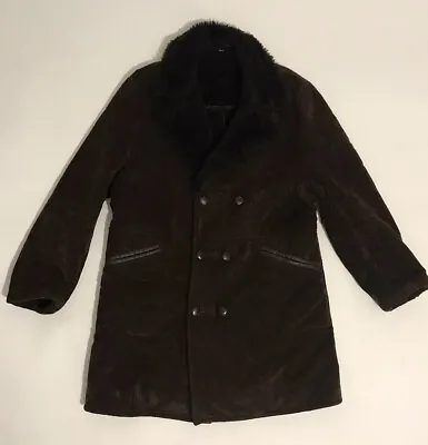 Buy Ladies HEPWORTHS Sherling Style Fleece Lined Collared Coat Size L Brown • 5.10£