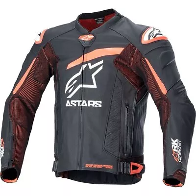 Buy Alpinestars GP Plus R V4 Rideknit Leather Jacket - Black / Red Fluo / White • 598.49£