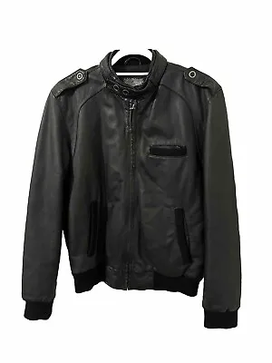 Buy RED HERRING @ DEBENHAMS Men’s Black Real Leather Flying Bomber Jacket Size M • 30£
