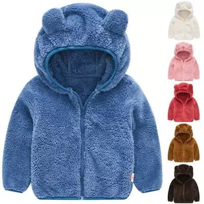 Buy Kid Girl Boy Teddy Bear Hoodie Jacket Fur Fleece Coat Hooded Outwear Sweater Top • 8.79£