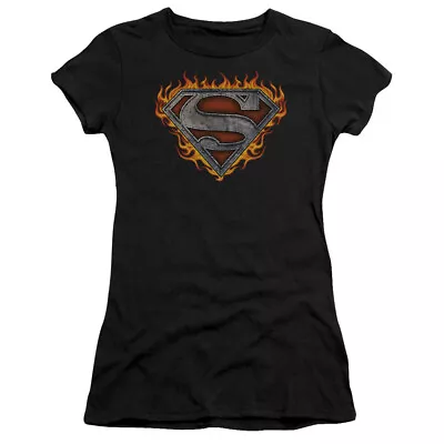 Buy Superman  Iron Fire Shield  Women's Adult Or Girl's Junior Babydoll Tee • 28.98£