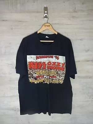 Buy Monsters Of Rock Donnington 1996 Ozzy Kiss Sepultura Tee Vtg Black T Shirt Large • 55.79£