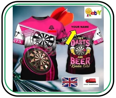 Buy Ladies Dart Shirt Personalised - We Print Your Name -  Excellent Gift • 19.99£