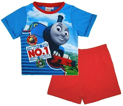 Buy Boys Thomas The Tank Engine Short Pyjamas Kids Character 2 Piece PJs Set Size • 7.99£