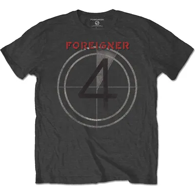 Buy ** Foreigner (The Band) 4 Album Logo Charcoal Grey Official Licensed T-shirt ** • 17£
