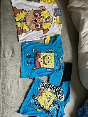Buy 2 SpongeBob And Rubble   T Shirts 2Y • 9.99£