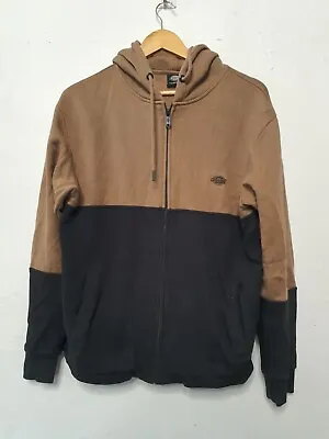 Buy Dickies Full Zip Hooded Sweatshirt Adult Extra Small Brown Black Colourblock • 14.25£