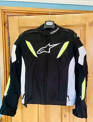 Buy Alpinestars T-GP R Waterproof Textile Jacket Black White Yellow Medium • 89.99£