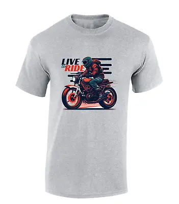 Buy Live To Ride Mens T Shirt Motorbike Biker Design Motorcycle Gift Clothing Top • 8.99£