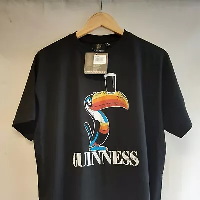 Buy Official Guinness Mens Black Toucan Graphic T Shirt Short Sleeved LARGE BNWT • 7.50£
