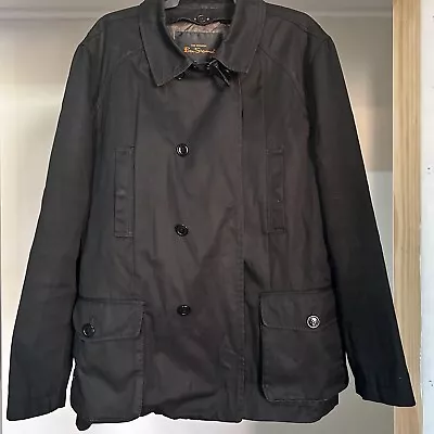 Buy Ben Sherman Size XL Men’s Black Button-Up Jacket Pea Coat - Padded Lining • 22.13£