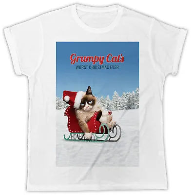 Buy Cool Grumpy Cat Christmas Movie Poster Fashion Mens Unisex Tshirt Ideal Gift • 6.99£