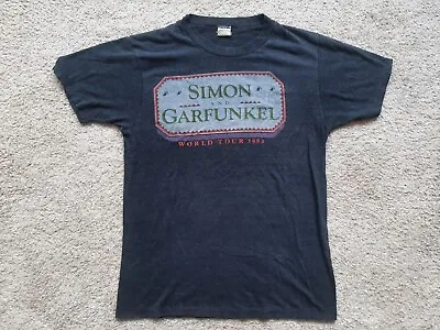 Buy SIMON & GARFUNKEL Vintage 1982 World Tour T Shirt Tour Paul Art Black Euro LP CD • 154.80£
