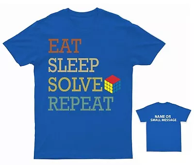 Buy Kids Eat Sleep Solve Repeat T-Shirt - Rubik's Cube Graphic Tee For Puzzle Lovers • 10.95£