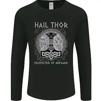 Buy Hail Thor Protector Of Midgard Viking Odin Mens Long Sleeve T-Shirt • 11.99£