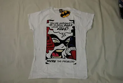 Buy Batman Harley Quinn You're The Problem Ladies Skinny T Shirt New Official Rare • 7.99£