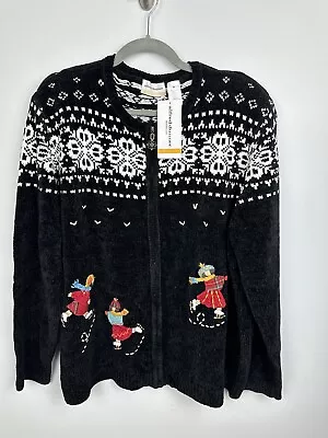 Buy Alfred Dunner Sweater Womens 3X Christmas Winter Cardigan Ice Skating Holiday DS • 22.73£