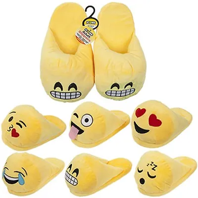Buy Emoji Slippers Stuffed Unisex Adults Fun Emotions Winter Mule Plush Indoor Faces • 9.99£