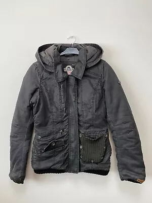 Buy KHUJO Women's Navy Grey Zip Hoodie Jacket Size M • 35£