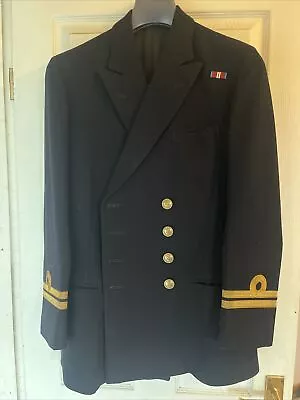 Buy VINTAGE ROYAL NAVY LIEUTENANT OFFICER UNIFORM JACKET 36 -38  And TROUSERS 30-32 • 21£