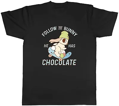 Buy Follow The Easter Bunny Mens T-Shirt He Has Chocolate Eggs Skating Skater Tee • 8.99£