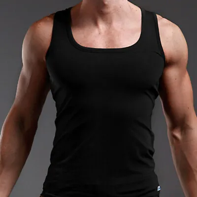 Buy Men Vest Hooded Tank Top Workout Hoodie Muscle Tee Casual T-Shirt Sleeveless Gym • 5.99£