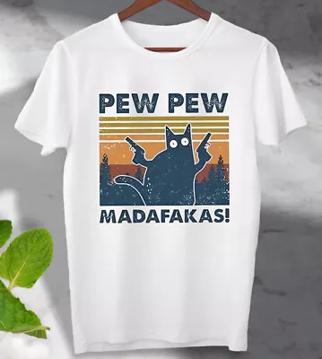 Buy Pew Pew Madafakas T Shirt Vintage Look  Men's Ladies Tee Top Ideal Gift T Shirt • 6.49£