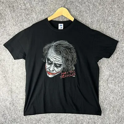 Buy Joker Heath Ledger Men’s T-shirt Size L Large Why So Serious Short Sleeve Black • 5.50£