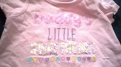 Buy Baby Girls Pink  Daddy's Little Sweetheart  Tunic Long Top By Nutmeg 0-3 Months • 1.99£