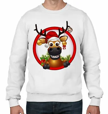 Buy Rudolph Reindeer With Baubles Christmas Men's Sweatshirt - Gift Present Jumper • 23.95£