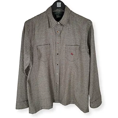 Buy LAUREN RALPH LAUREN L 100% Wool Checked Snap Front Shirt Jacket Shacket • 81.89£