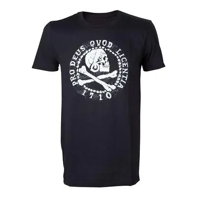 Buy UNCHARTED 4 Skull 'n' Crossbones Pro Deus Qvod Licentia 1710 T-Shirt Small Black • 11.69£