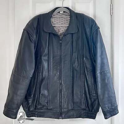 Buy Quality Real Leather Soft Bomber Jacket Men`s Size L 46  Chest Jacket Black • 24£