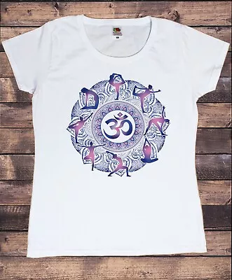 Buy Women's T-Shirts New Cotton Short Sleeve Tee Yoga Pose Aztec India Print TS1805 • 12.99£