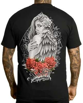 Buy Sullen Clothing Rose Angel Tattoo Artist Black Standard T Shirt M-3XL UK • 28.99£