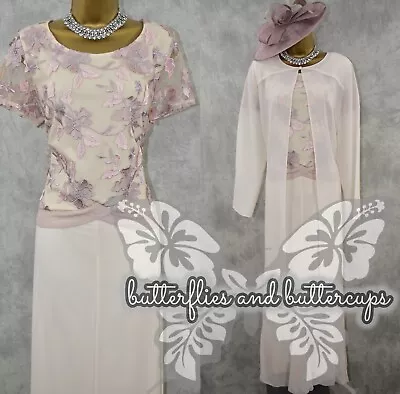 Buy ? CHESCA Size 20 Long Dress Jacket And Hatinator Mother Of The Bride Outfit Suit • 169.99£