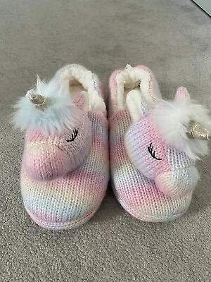 Buy Girl’s New Marks And Spencer Pink Unicorn Size 4 Slippers • 10£