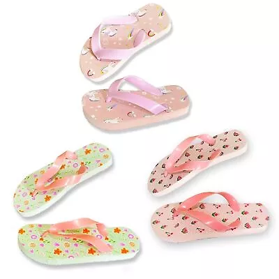 Buy Girls Pink Flip Flops Kids Summer Beach Pool Unicorn Lightweight Sandal Slippers • 7.24£