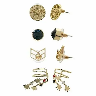 Buy Marvel Accessories Captain Marvel Ear Cuffs Jewelry Stud Earrings - 4-Pack • 14.17£