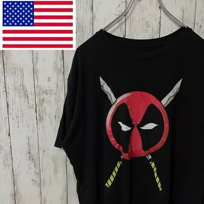 Buy Marvel American Old Clothing Big Print Deadpool T-Shirt Black Men's XL Jp • 92.39£
