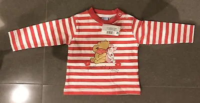 Buy New Baby Disney Top 0-2 Months Red Stripe Winnie The Pooh And Piglet • 3.75£