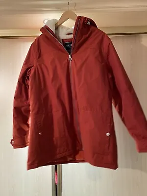 Buy Regatta Burnt Orange Fur Hooded Warm Lined Walking Jacket Size 18 • 38.50£