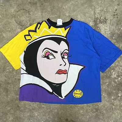 Buy Vintage 90’s Snow White / Wicked Witch Disney All Over Print T Shirt Size S M • 212.33£