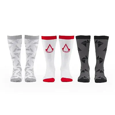 Buy Assassins Creed Icons Mens Crew Socks Video Game Socks 3 Pairs Size 9-12 • 39.47£