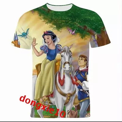 Buy Womens Girls Disney Snow White 3D T-shirt Casual Short Sleeve Tee Tops Pullover • 6.59£