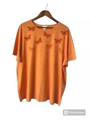 Buy C J Banks Orange Graphic Butterfly T-shirt Comphy Soft Fairy Nature 3x • 24.55£