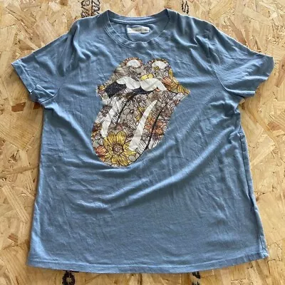 Buy The Rolling Stones T Shirt Turquoise 15/16 Years Kids Music Band Graphic • 8.99£