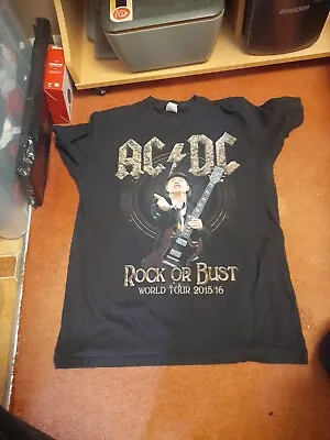 Buy AC/DC 2015/16 Rock Or Bust World Tour Shirt 4th June Olympic Park Medium • 15£