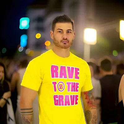 Buy Rezerection Official T-Shirt - Rave To The Grave - Yellow • 17.99£